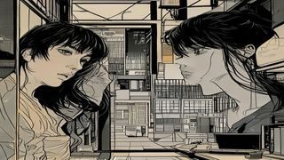 日系成人向漫画风格示意，画面呈现细腻的线条与丰富的情感表达，背景为典型的日本漫画分镜排版风格